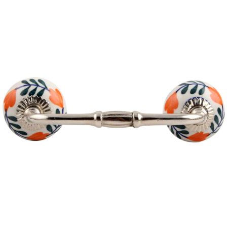 Forest Green Leaf Ceramic Bridge Handle